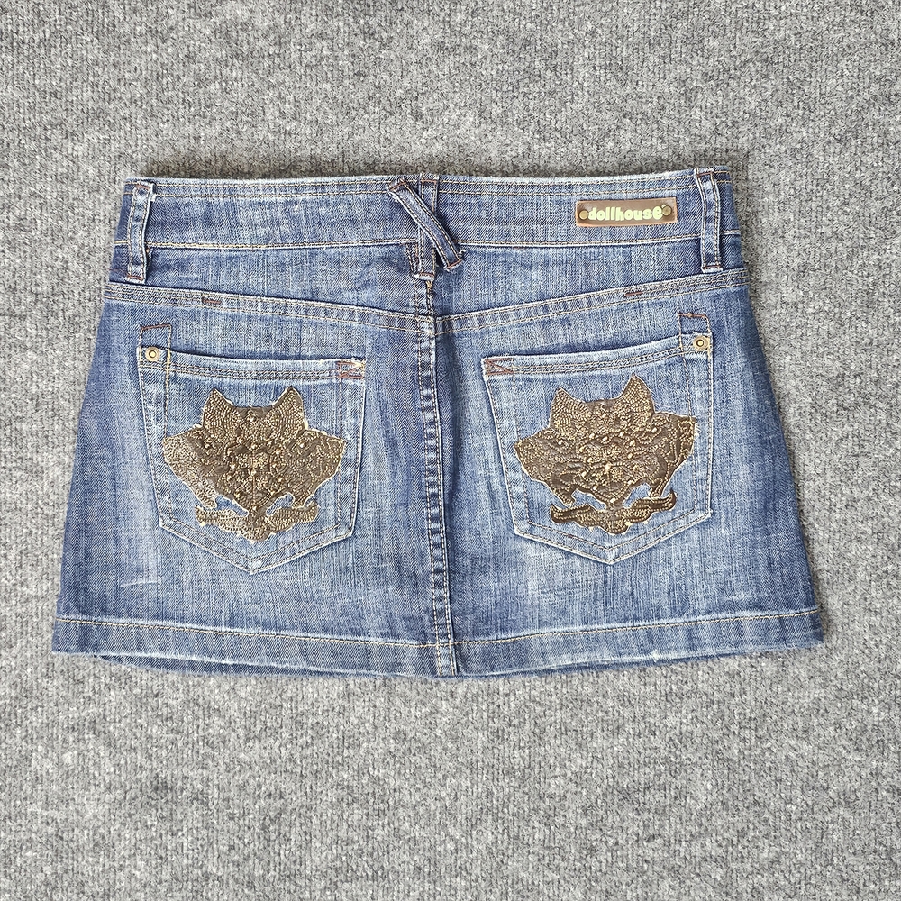 Dollhouse‎ Blue Denim Skirt with Gold Accents